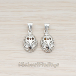 PD.149 // Plated Floral Lady Bug Pendant, 2 Pc