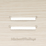 PD.1490-01 // Simple Rectangle Hammered Bar Double Loop Connector, 2 Pc