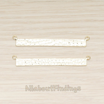 PD.1490-02 // Simple Long Rectangle Hammered Bar Double Loop Connector, 2 Pc