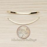 PD.1491-01 // Extra Thin Curved Half Round Bracelet Bar Connector, 2 Pc