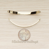 PD.1491-02 // Thin Curved Half Round Bracelet Bar Connector, 2 Pc