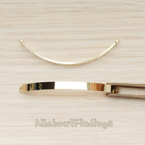 PD.1491-02 // Thin Curved Half Round Bracelet Bar Connector, 2 Pc