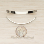 PD.1491-02 // Thin Curved Half Round Bracelet Bar Connector, 2 Pc