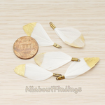 PD.1492-05 // Small Artificiality Feather Half Dipped in Gold Colored Pendant, 2 Pc