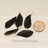 PD.1492-06 // Simple Small Artificiality Feather Pendant, 2 Pc