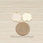 PD.1510 // Pink Jewelry Epoxy Colored Lotus Flower Pendant, 2 Pc