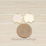 PD.1510 // Pink Jewelry Epoxy Colored Lotus Flower Pendant, 2 Pc