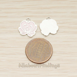 PD.1510 // Pink Jewelry Epoxy Colored Lotus Flower Pendant, 2 Pc