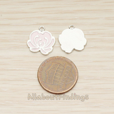 PD.1510 // Pink Jewelry Epoxy Colored Lotus Flower Pendant, 2 Pc