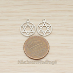 PD.1518 // Round Circle Link Star of David Charm Pendant, 2 Pc