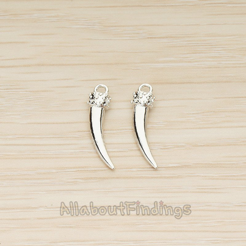 PD.1522 // Mini Ivory Horn Charm Pendant, 2 Pc