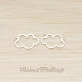 PD.1525 // Cloud Link Double Loop Charm Pendant, 2 Pc