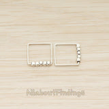 PD.1533 // Metal beaded Link Pendant, 2 Pc