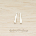 PD.1537-02 // Thick Mini Rectangle Bar Charm Pendant, 2 Pc