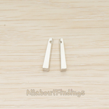 PD.1537-02 // Thick Mini Rectangle Bar Charm Pendant, 2 Pc