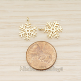 PD.1555-02 // Winter Christmas Snowflake Layout Silhouette Ver.2 Link Charm Pendant, 2 Pc