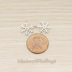 PD.1555-02 // Winter Christmas Snowflake Layout Silhouette Ver.2 Link Charm Pendant, 2 Pc