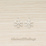 PD.1555-02 // Winter Christmas Snowflake Layout Silhouette Ver.2 Link Charm Pendant, 2 Pc