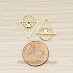 PD.1556-02 // Linked Triangle Round Link Geometric Pendant, 2 Pc