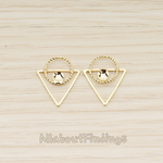 PD.1556-02 // Linked Triangle Round Link Geometric Pendant, 2 Pc