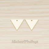 PD.1559-01 // Simple Triangle Flag Banner Tag Charm Pendant, 2 Pc