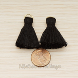 PD.1561 // Silk Tassel with Gold Plated O-ring Charm Pendant, 2 Pc