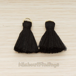 PD.1561 // Silk Tassel with Gold Plated O-ring Charm Pendant, 2 Pc