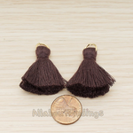 PD.1561 // Silk Tassel with Gold Plated O-ring Charm Pendant, 2 Pc