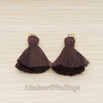 PD.1561 // Silk Tassel with Gold Plated O-ring Charm Pendant, 2 Pc