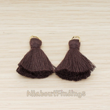 PD.1561 // Silk Tassel with Gold Plated O-ring Charm Pendant, 2 Pc