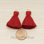 PD.1561 // Silk Tassel with Gold Plated O-ring Charm Pendant, 2 Pc