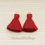 PD.1561 // Silk Tassel with Gold Plated O-ring Charm Pendant, 2 Pc