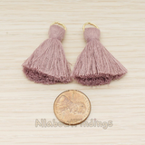 PD.1561 // Silk Tassel with Gold Plated O-ring Charm Pendant, 2 Pc