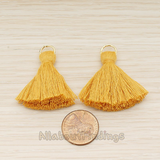 PD.1561 // Silk Tassel with Gold Plated O-ring Charm Pendant, 2 Pc