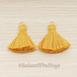 PD.1561 // Silk Tassel with Gold Plated O-ring Charm Pendant, 2 Pc