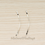 PD.1575-01 // Curved Flattened Twisted Bar Charm 42mm Pendant, 2 Pc