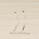 PD.1575-01 // Curved Flattened Twisted Bar Charm 42mm Pendant, 2 Pc