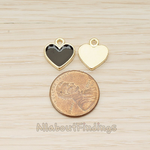 PD.1596 // Gold Plated Jewelry Epoxy Simple Heart Pendant, 2 Pc