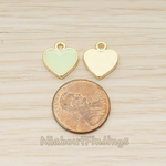 PD.1596 // Gold Plated Jewelry Epoxy Simple Heart Pendant, 2 Pc