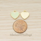 PD.1596 // Gold Plated Jewelry Epoxy Simple Heart Pendant, 2 Pc