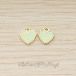 PD.1596 // Gold Plated Jewelry Epoxy Simple Heart Pendant, 2 Pc