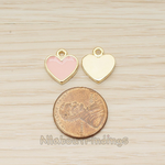 PD.1596 // Gold Plated Jewelry Epoxy Simple Heart Pendant, 2 Pc