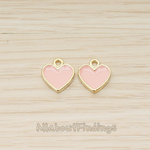 PD.1596 // Gold Plated Jewelry Epoxy Simple Heart Pendant, 2 Pc