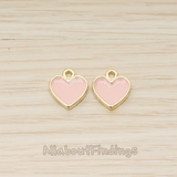 PD.1596 // Gold Plated Jewelry Epoxy Simple Heart Pendant, 2 Pc