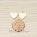 PD.1596 // Gold Plated Jewelry Epoxy Simple Heart Pendant, 2 Pc