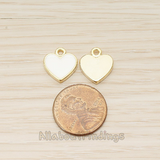 PD.1596 // Gold Plated Jewelry Epoxy Simple Heart Pendant, 2 Pc