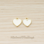 PD.1596 // Gold Plated Jewelry Epoxy Simple Heart Pendant, 2 Pc