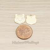 PD.1607 // Tiger Face Brushed Pendant, 2 Pc