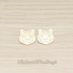 PD.1607 // Tiger Face Brushed Pendant, 2 Pc