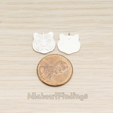 PD.1607 // Tiger Face Brushed Pendant, 2 Pc